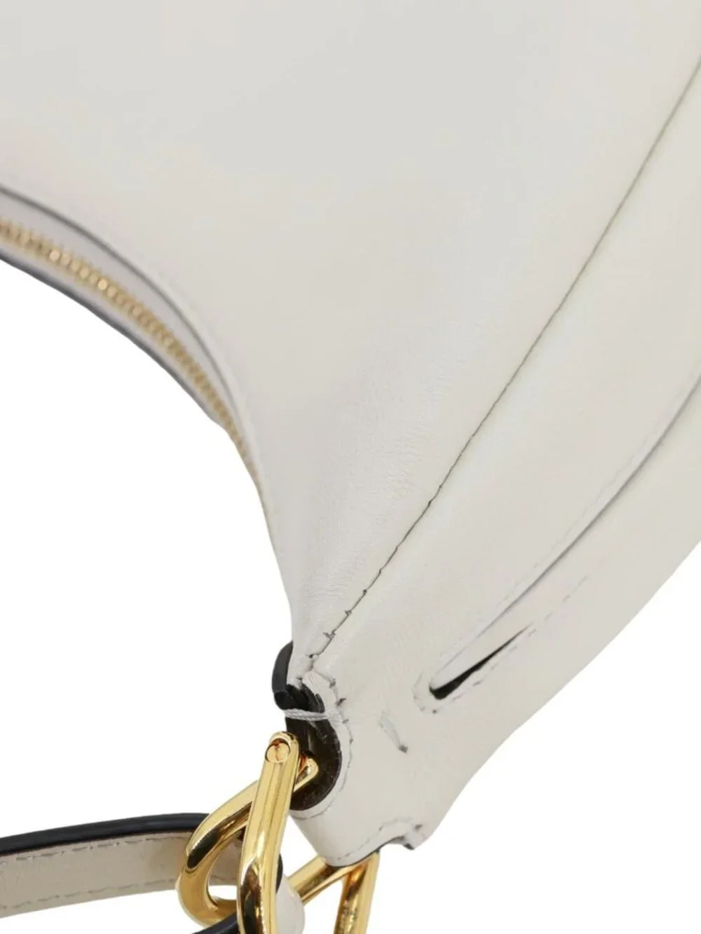 Fendi graphy Small Leather Hobo Bag Off White